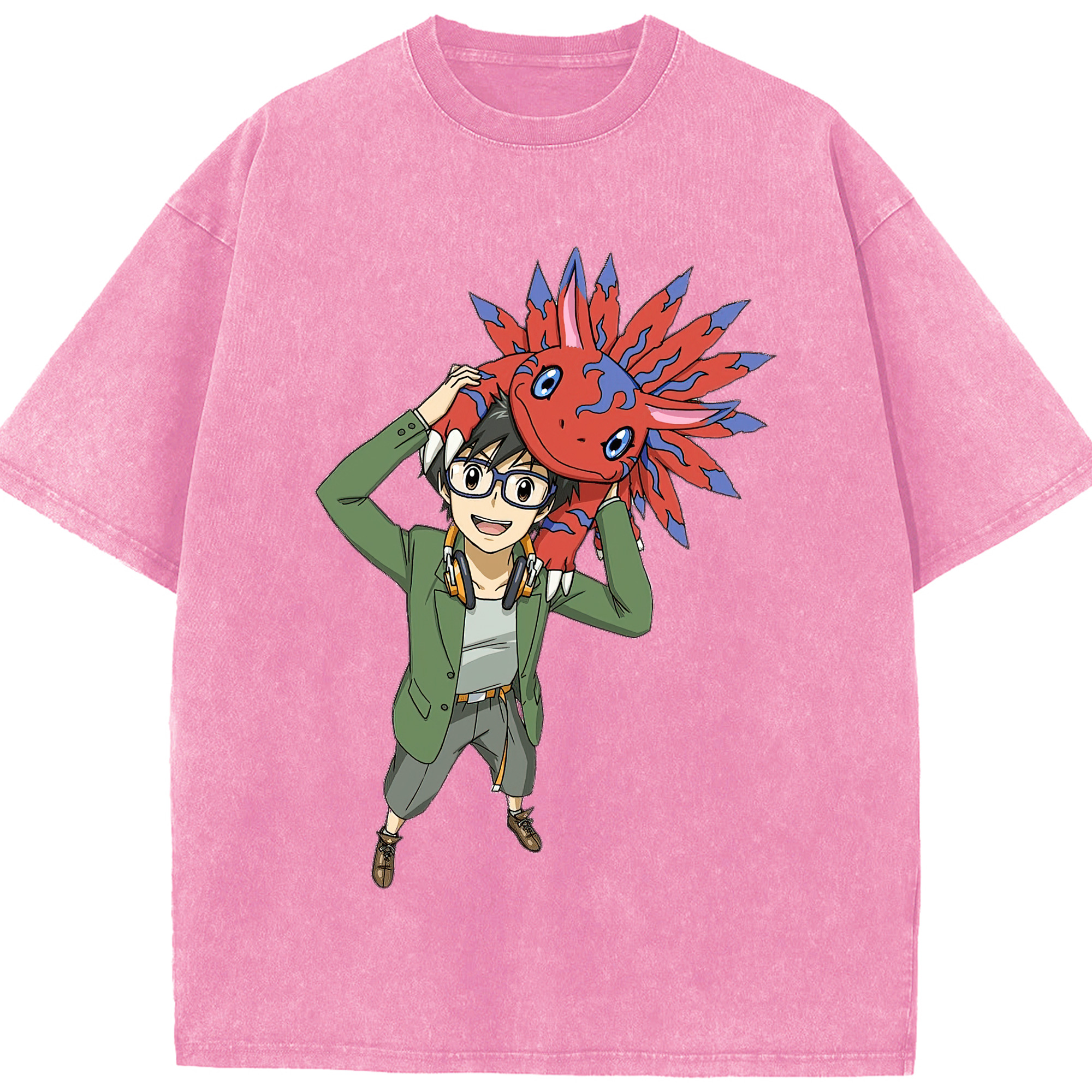 （画像用） Digimon デジタルモンスター/デジモン 綿100% ヴィンテージ風 半袖Tシャツ（フロントプリント）